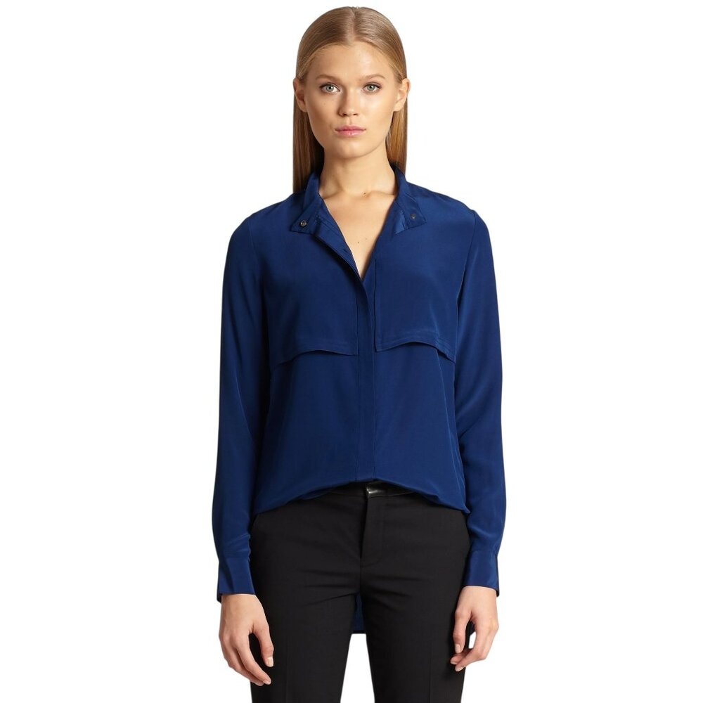Vince Silk Military Blouse